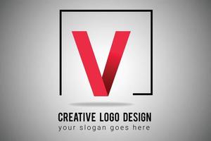 v brief logo in rood helling kleur vector icoon. creatief v brief logo illustratie.