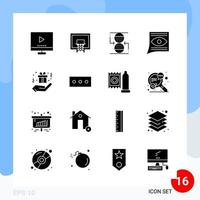 modern pak van 16 pictogrammen solide glyph symbolen geïsoleerd Aan wit achtergrondkleur voor website ontwerpen creatief zwart icoon vector achtergrond