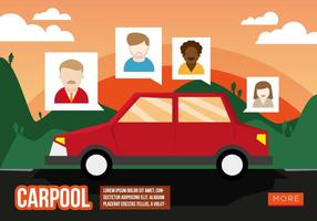 Carpool Platte Illustratie Vector