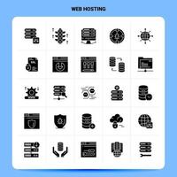 solide 25 web hosting icoon reeks vector glyph stijl ontwerp zwart pictogrammen reeks web en mobiel bedrijf ideeën ontwerp vector illustratie