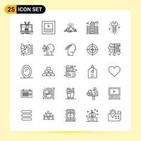 25 creatief pictogrammen voor modern website ontwerp en snel reagerend mobiel apps 25 schets symbolen tekens Aan wit achtergrond 25 icoon pak creatief zwart icoon vector achtergrond