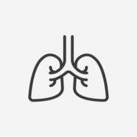 longen icoon vector. orgaan, Gezondheid, medisch, geneesmiddel, menselijk symbool teken vector