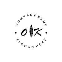 eerste OK brief logo elegant bedrijf merk luxe vector