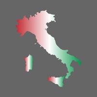 Italië kaart vlag vector silhouet achtergrond