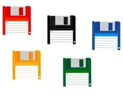 floppy schijf van verschillend kleuren voor een computer vector