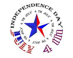 Amerikaans onafhankelijkheid dag ster en de opschrift Aan de wit achtergrond vector