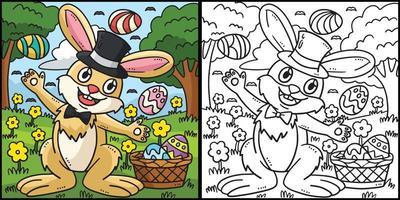 konijn jongleren Pasen eieren kleur illustratie vector