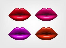 Dames lippen verkend met lippenstift. 3d vector illustratie