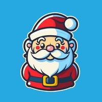 illustratie voor Kerstmis de kerstman claus logo tekenfilm mascotte vrolijk Kerstmis en gelukkig nieuw jaar groet kaart vector