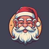 illustratie voor Kerstmis de kerstman claus logo tekenfilm mascotte vrolijk Kerstmis en gelukkig nieuw jaar groet kaart vector