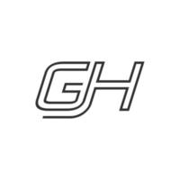 eerste gh belettering logo ontwerp vector. vector