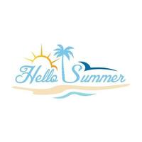 Hallo zomer logo vector ontwerp illustratie