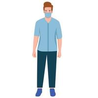 Mens vervelend gezicht masker illustratie vector