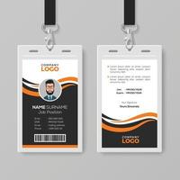 creatief modern ID kaart kaart sjabloon met oranje details vector