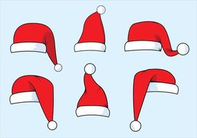 de kerstman claus hoeden reeks bundel variaties vector