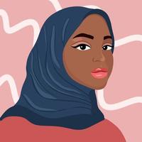 portret van Islamitisch vrouw. mooi moslim meisje. vector