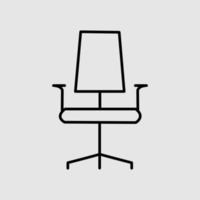 stoel icoon in zwart lijn stijl icoon vector