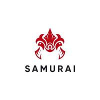 samurai hoofd logo ontwerp inspiratie vector