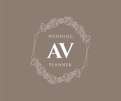 av initialen brief bruiloft monogram logos verzameling, hand- getrokken modern minimalistisch en bloemen Sjablonen voor uitnodiging kaarten, opslaan de datum, elegant identiteit voor restaurant, boetiek, cafe in vector