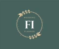 fi initialen brief bruiloft monogram logos verzameling, hand- getrokken modern minimalistisch en bloemen Sjablonen voor uitnodiging kaarten, opslaan de datum, elegant identiteit voor restaurant, boetiek, cafe in vector