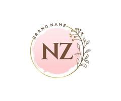 eerste nz vrouwelijk logo. bruikbaar voor natuur, salon, spa, kunstmatig en schoonheid logo's. vlak vector logo ontwerp sjabloon element.