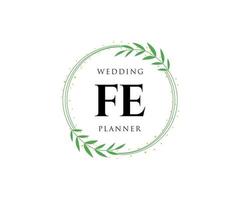 fe initialen brief bruiloft monogram logos verzameling, hand- getrokken modern minimalistisch en bloemen Sjablonen voor uitnodiging kaarten, opslaan de datum, elegant identiteit voor restaurant, boetiek, cafe in vector