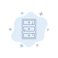 veilig kabinet kast kast blauw icoon Aan abstract wolk achtergrond vector
