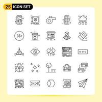25 creatief pictogrammen voor modern website ontwerp en snel reagerend mobiel apps 25 schets symbolen tekens Aan wit achtergrond 25 icoon pak vector