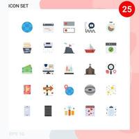 25 thematisch vector vlak kleuren en bewerkbare symbolen van meten helpen dns e-mail communicatie bewerkbare vector ontwerp elementen