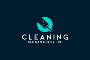 brief q voor schoonmaak schoon onderhoud onderhoud voor auto detaillering, huizen logo icoon vector sjabloon.