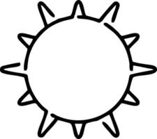 zon icoon in wit achtergrond, illustratie van zon icoon symbool in zwart Aan wit achtergrond vector