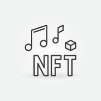 audio nft vector concept lijn icoon of niet-fungible muziek- token symbool