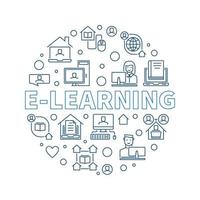 e-learning schets vector concept ronde illustratie