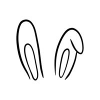 konijn oren getrokken in tekening stijl. symbool van de jaar 2023. Kerstmis oren vector