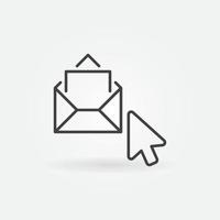 muis Klik Aan envelop lineair icoon. vector e-mail teken