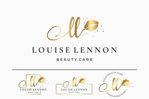 eerste brief ll l logo voor lip, kus, lippenstift, bedenken vector ontwerp verzameling