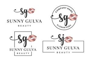 eerste brief sg s logo voor lip, kus, lippenstift, bedenken vector ontwerp verzameling