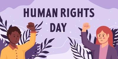 vlak ontwerp menselijk rechten dag horizontaal banier illustratie vector