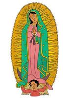 maagd Maria, Katholiek aanroeping van onze dame van guadalupe, keizerin van Amerika vector