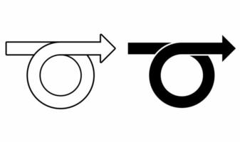 schets silhouet looping circulaire pijl icoon reeks geïsoleerd Aan wit achtergrond vector