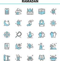 25 Ramadan zwart en blauw icoon reeks creatief icoon ontwerp en logo sjabloon vector