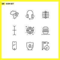 9 icoon reeks gemakkelijk lijn symbolen schets teken Aan wit achtergrond voor website ontwerp mobiel toepassingen en afdrukken media creatief zwart icoon vector achtergrond