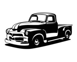 oud silhouet klassiek vrachtauto logo tonen van de kant geïsoleerd wit achtergrond. vector illustratie beschikbaar in eps 10.