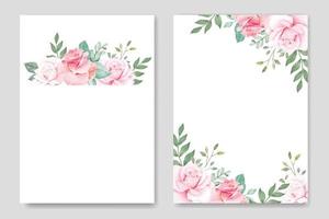 elegant bloemen roos bruiloft uitnodiging kaart vector