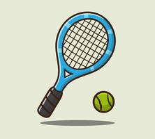 hand- trek schattig racket tennis vector illustratie