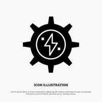 uitrusting energie zonne- macht solide glyph icoon vector