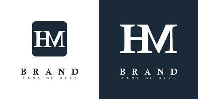 modern brief hm logo, geschikt voor ieder bedrijf of identiteit met hm of mh initialen. vector