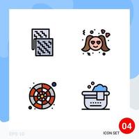 4 creatief pictogrammen modern tekens en symbolen van kleding catalogus toekomst romance kleur palet bewerkbare vector ontwerp elementen