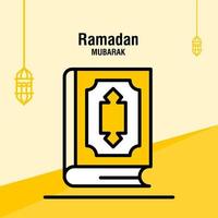 Ramadan kareem groet sjabloon Islamitisch halve maan en Arabisch lantaarn vector illustratie