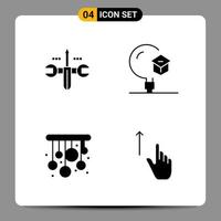 4 zwart icoon pak glyph symbolen tekens voor snel reagerend ontwerpen Aan wit achtergrond 4 pictogrammen reeks creatief zwart icoon vector achtergrond